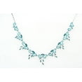 thumbnail image 3 of Faship Gorgeous Teal Rhinestone Crystal Floral Necklace Earrings Set, 3 of 5