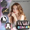 thumbnail image 3 of Bolsa de maquillaje transparente con letras de chenilla TESAFNG, impermeable, 3 of 6