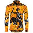 thumbnail image 2 of Camisa de manga larga informal con cuello vuelto y botones con estampado africano Dashiki para hombre, ropa de calle de moda, tops de tendencia, ropa para hombre, 2 of 4