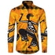 thumbnail image 2 of Camisa de manga larga informal con cuello vuelto y botones con estampado africano Dashiki para hombre, ropa de calle de moda, tops de tendencia, ropa para hombre, 2 of 4