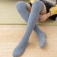 thumbnail image 5 of Aellinatey Coral Fleece Over-knee High Socks Women Plush Home Sleep Floor Long Sockings, 5 of 21
