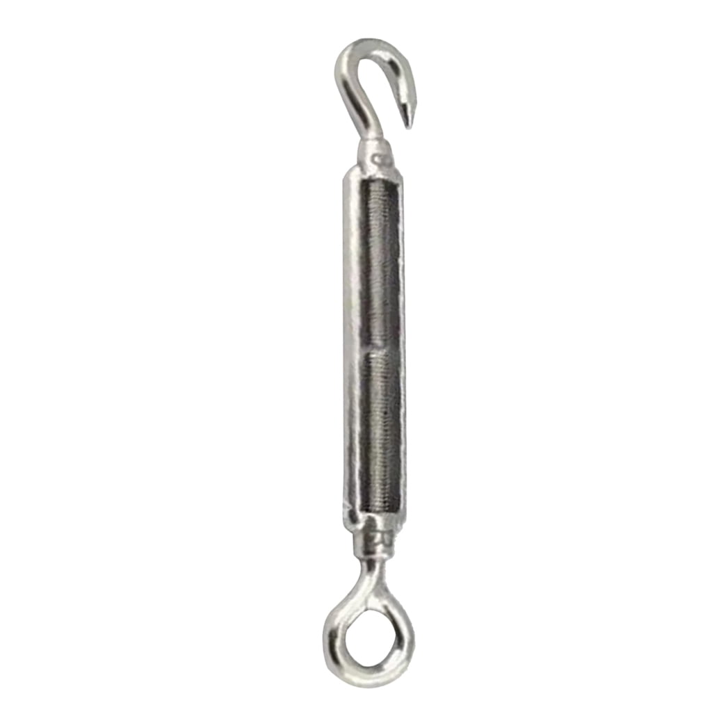 Eye Turnbuckle Galvanized Hook Wire Rope Tension Steel Silver 3.8inch 