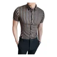 thumbnail image 1 of Camisa Con Estampado De Rayas Para Hombre Stylish Slim Fit, 1 of 8