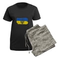 thumbnail image 5 of CafePress - I Stand With Ukraine Flag Emblem Map Patri Pajamas - Women's Short Sleeve Print T-Shirt and Pants Dark Cotton Pajama Set, 5 of 7