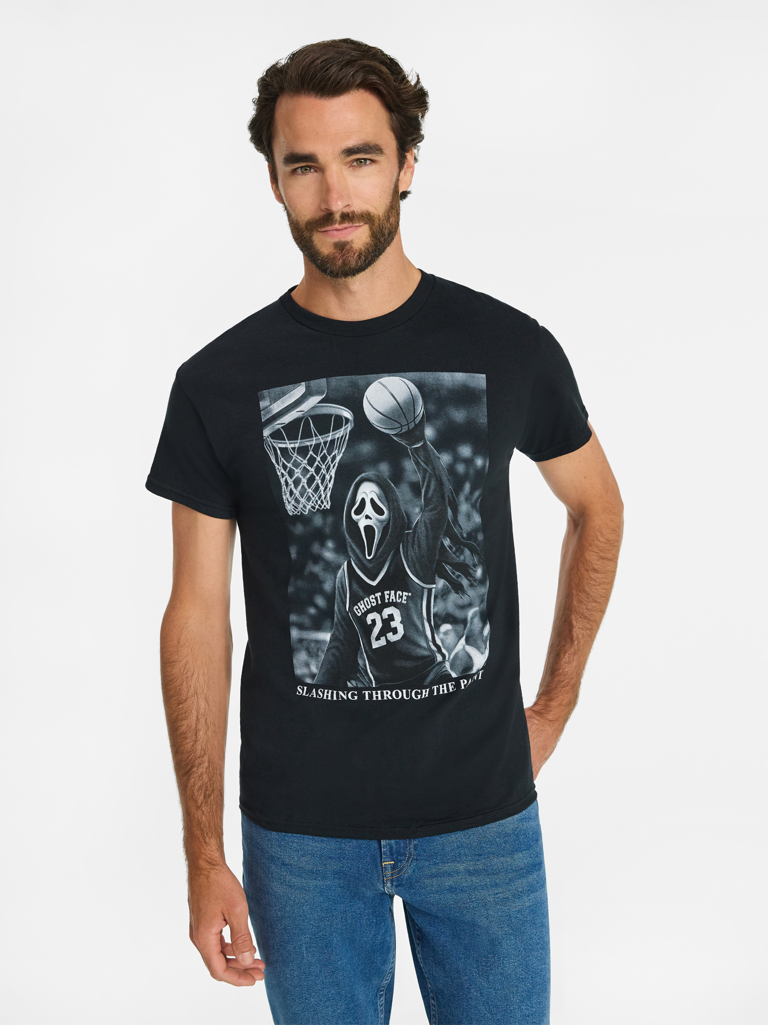 Ghost Face B-Ball Men's & Big Men's Graphic Tee Shirt, Sizes S-3XL