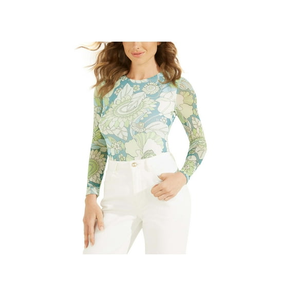 Guess Womens Merielle Printed Bodysuit Insta Flora Print M