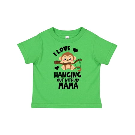 

Inktastic Monkey I Love Hanging out with My Mama Boys or Girls Toddler T-Shirt
