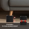 thumbnail image 4 of MQ Bed Risers 3inch, Adjustable Furniture Risers 3/6/9 inch. Heavy Duty Oversized Bed Legs Risers Can Up to 6000 lbs - Chair Risers,Sofa or Table Risers (Black 6 Pack), 4 of 8