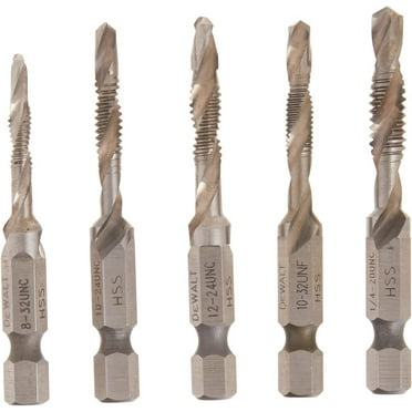 DeWalt 5-piece Drill Tap Set 1/4" Capacity, DWADTQTR5SET