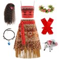 thumbnail image 1 of Vestidos de Moana de Disney, ropa para niñas, Cosplay, vestido de princesa Vaiana, collar, peluca, fiesta de Carnaval para niños, conjunto de disfraz bonito de verano, 1 of 5