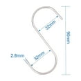 thumbnail image 2 of Heavy Duty S-hooks 201 Stainless Steel Wire Metal Secured S Hook Jeans Hanger Ceiling Rack Display Connect Hanging Kitchen Pegboard Stainless Steel color 90x32x2.8mm 50pcs/bag, 2 of 7