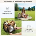 thumbnail image 5 of 2-in-1 Waterproof Picnic Blanket & Tote Bag, Round  Picnic Mat with Oxford Fabric, 3-Layer Foldable Outdoor Blanket with Clip and Stakes for Camping, Grass, Beach, 5 of 8