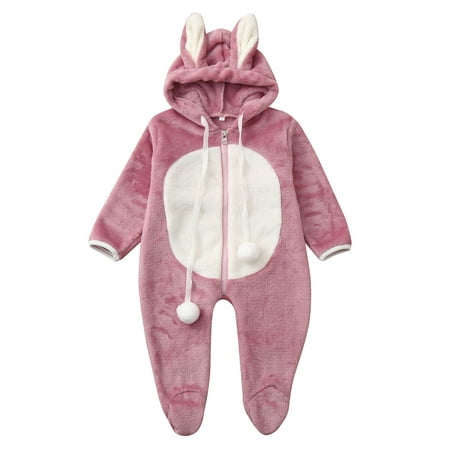 

Youmylove Cute Toddler Jumpsuit Baby Boys Girls Winter Cute Ear Fleece Romper Warm Outwear
