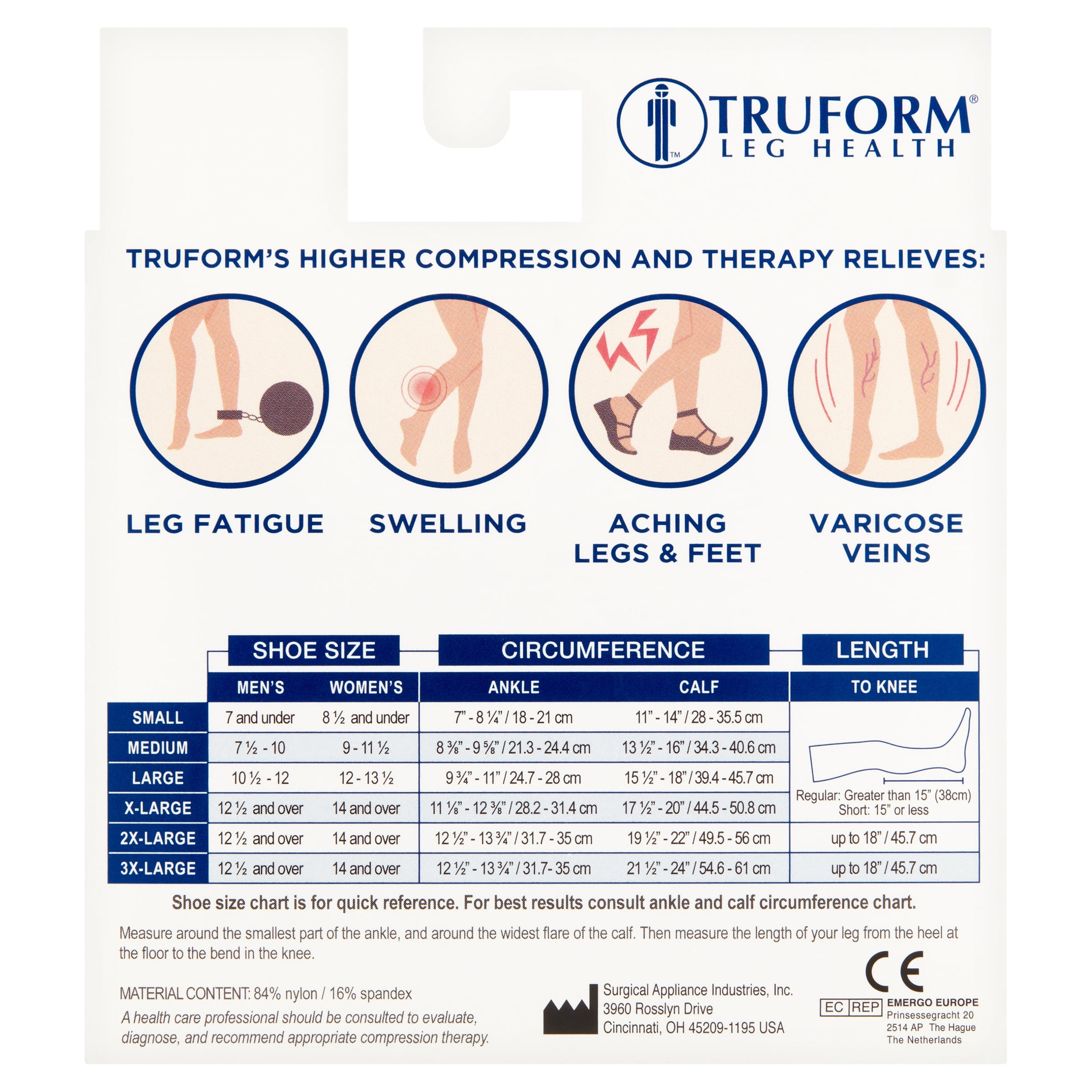 (2 pack) Truform Microfiber Medical Compression Socks 20-30 mmhg Knee High Closed Toe Black X-Large