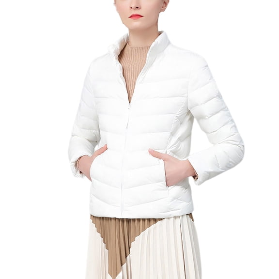 qucoqpe Winter Coats Women'S Winter Stand Up Collar Down Jacket With Zipper Lightweight And Versatile Slim Down Jacket With Pockets For Winter