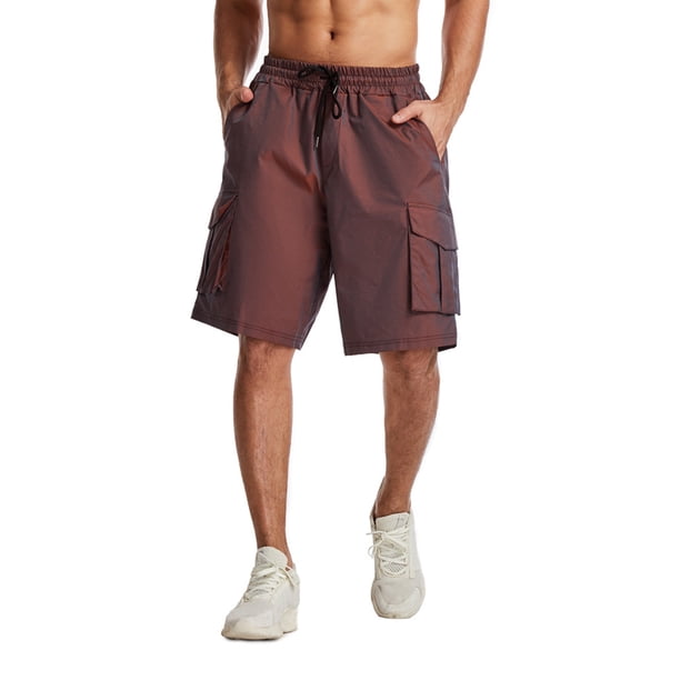 SAYOO - Pantalones cortos de senderismo para hombre, de secado rápido, para viajes al aire libre, con cordón, para hombres, con múltiples bolsillos SAYOO Casual