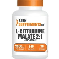 BulkSupplements L-Citrulline Malate 2:1 Powder - Amino Acid Supplement, Citrulline Supplement - 8 Capsules per Serving (3000mg), 240 Count
