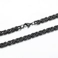 thumbnail image 3 of HOOUN Mens Vintage Black Stainless Steel King Chain Byzantine Chain Necklace 5mm 28'', 3 of 8