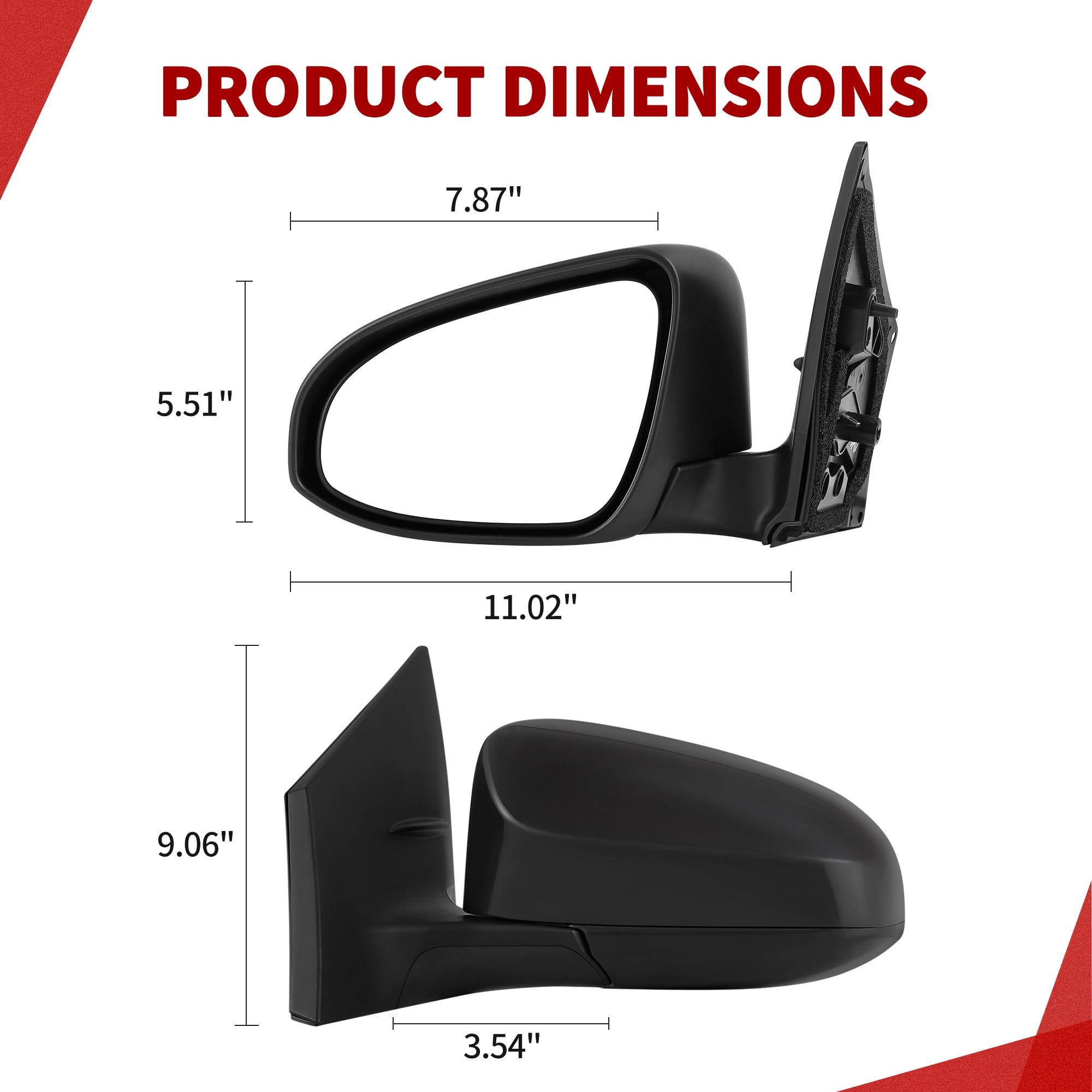 LEDKINGDOMUS Left Driver Side Power Adjusting Manual Folding Black Mirror Compatible With 2014 2015 2016 2017 2018 2019 Toyota Corolla Door Mirror Replacement
