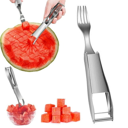 

Xubond Vegetable Peeler Watermelon Slicer Cutter 2 In 1 Stainless Steel Fruit Tool Quickly Forks For Home Party Camping Kitchen Kitchen Essentials Silver Potato Peelers