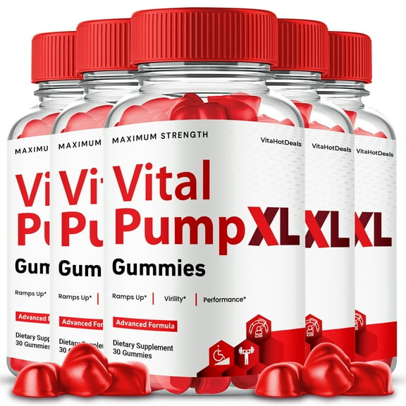 Vital Pump XL Gummies for Men, Advanced Formula, Vital Pump XL Supplement for Men All Natural Maximum Strength (5 Pack)