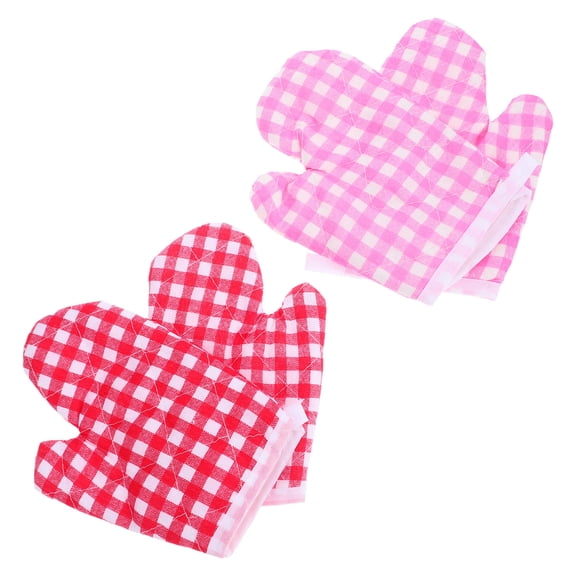 CRILSTYLEO 4Pcs Assorted Color Oven Mitts Heat Insulation Gloves for Microwave Oven Cooking