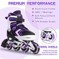 thumbnail image 2 of Patines Nattork para niñas con ruedas iluminadas, color morado, 2 of 8