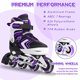 thumbnail image 2 of Patines Nattork para niñas con ruedas iluminadas, color morado, 2 of 8