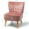 thumbnail image 2 of Gymax 2PCS Accent Chair Armless Leisure Chair Single Sofa w/ Wood Legs Pink, 2 of 10