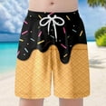 thumbnail image 2 of MNCEKFOD Children Boys Kids Shorts Ice Cream Printed Elastic Drawstring Waist Shorts Breathable Beachwear Classic Fit Short Pants Black 6-7 Years, 2 of 4