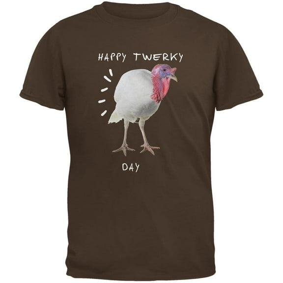 Thanksgiving Twerky Day Brown Adult T-Shirt - Large