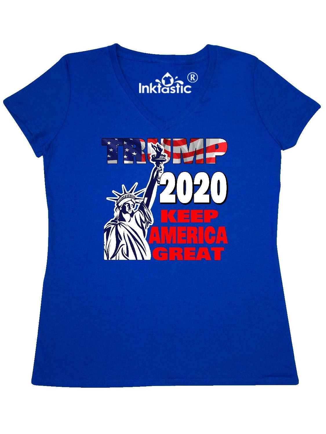 Ladies V-neck Trump 2020 T-shirt Donald Trump President Pro Make America Great