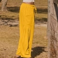 thumbnail image 5 of Clothing Sale Womens Pants 2026 Women's Spring Summer Casual Wide Leg Pants High Waisted Drawstring Loose Long Belt Pocket Pants Wide Leg Pants Woman, 5 of 8