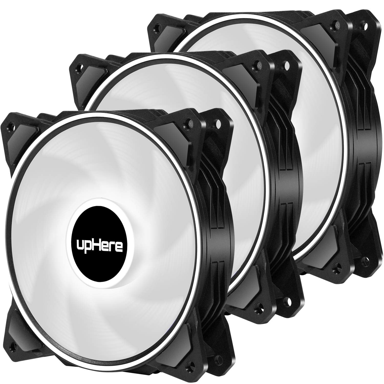 upHere 120mm Case Fan,Silent Case Fan with Dual Light Loop White Light,for Gaming PC,3-pin Connector,3 | Walmart Canada