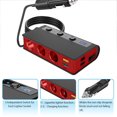 thumbnail image 3 of Cargador De Coche Usb Adaptador De Encendedor De Cigarrillos Multipropósito Adaptador De Cargador De Coche Fácil De Usar Con 3 Encendedores De Cigarrillos Pantalla De Voltaje De Interruptor seitruly VI006498-00, 3 of 6