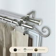 thumbnail image 2 of Julius 13/16" Double Bay Window curtain rod Adjustable 20"-36", 38"-72" - Satin Nickel,(ABay-20-5D), 2 of 4