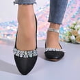 thumbnail image 2 of oqasdz Women's Casual Shoes Rhinestone Pointed Flat Dressy Shoes Comfort On Low Heel Party Evening Wedding Solid Color Ballet Shoes Summer Outdoor, 2 of 7