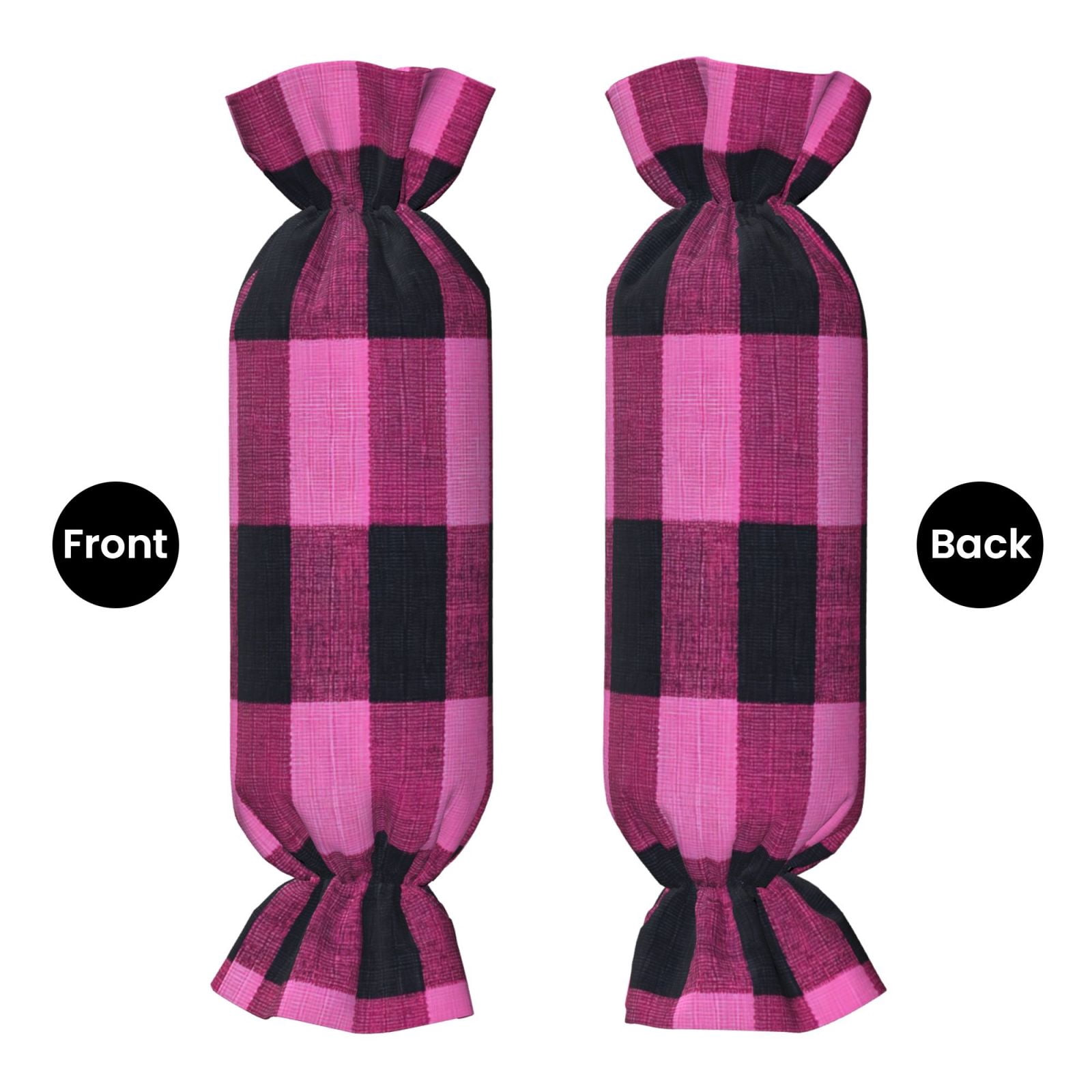 Candy Throw Pillow Travel Cervical Pillow Cylindrical Neck Body Cushion With Insert For Bed Couch Home Decor 9.8x24.4in Hotpink Buffalo Plaid Check Tartan Scotland_2