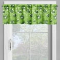 thumbnail image 4 of Ambesonne Tea Party Valance & Curtain, Tea Time Daisy Blooms, 55"x45", Lime Green Dark Green, 4 of 7