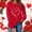 Red, variant on Valentine Sweatshirts for Women Love Heart Pullover Sweatshirt Cute Valentine Day Shirt Long Sleeve Loose Fits Pullover Tunic Top Fashion Casual Hoodless Sweatshirt Red L