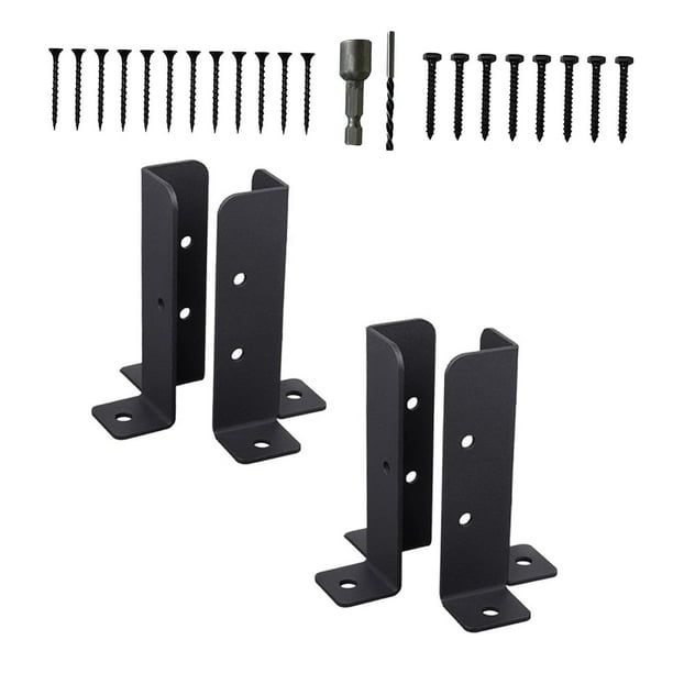 Soportes de anclaje, soportes de base de soporte de porche ajustables, soporte de cerca para exteriores, 4 piezas
