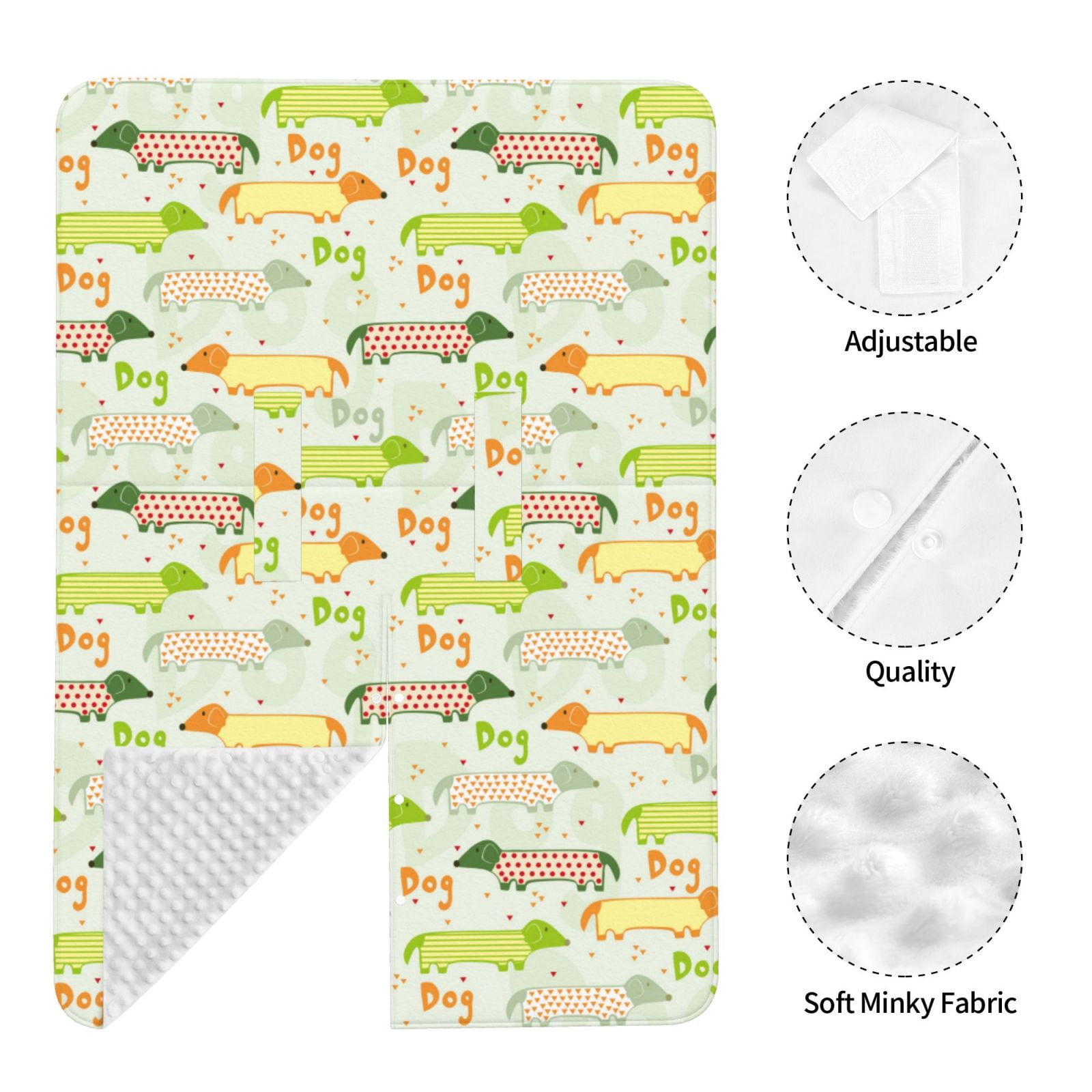 Car Seat Cover Baby - Dachshund Dog Puppy Green Orange Breathable Infant Car Seat Cover for Baby Carseat, Lightweight Comfort Baby Essentials Must Haves Newborn Stuff for Girl Boy