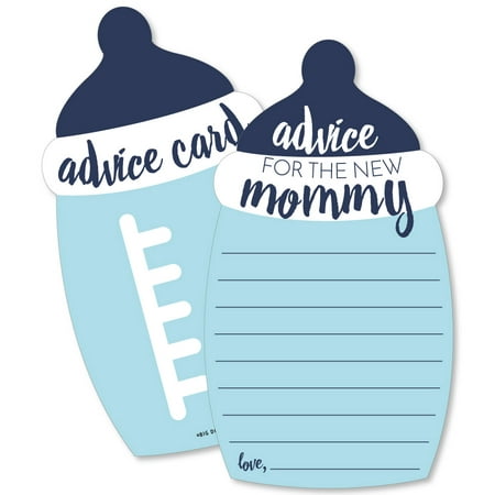 Baby Boy - Blue Bottle Baby Shower Advice Cards - Set of (Best Wishes For Baby Shower Card)