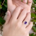 thumbnail image 6 of Natural Amethyst Yellow Tone Silver Size-10 Art Deco Pear Teardrop Vintage Style Cocktail Ring Halo CZ Wedding Engagement Ring 925 Sterling Silver Gift For Her, 6 of 6