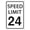 Speed Limit 24, variant on Speed Limit 25 Mph Sign Slow Down Traffic Sign, Road and Street 25 Signs 8X12inch