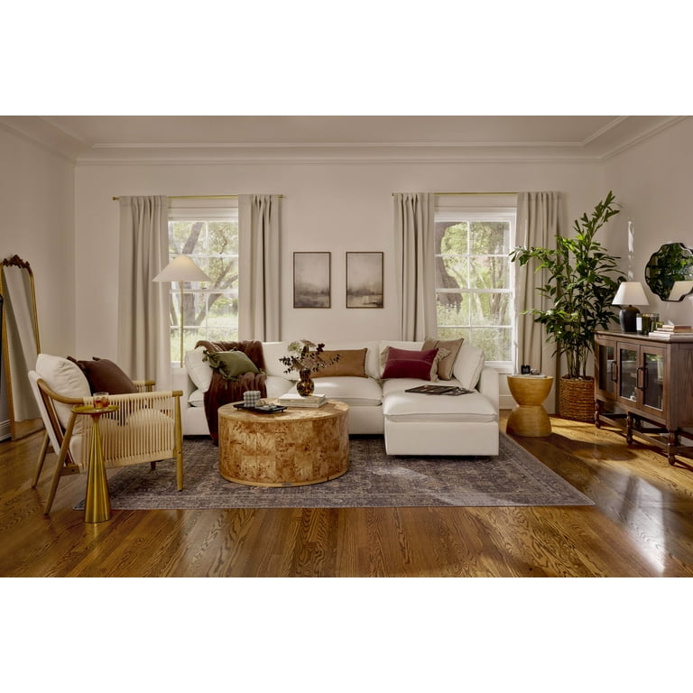 Better Homes & Gardens Burlwood Round Coffee Table, Light Burl Wood Veneer