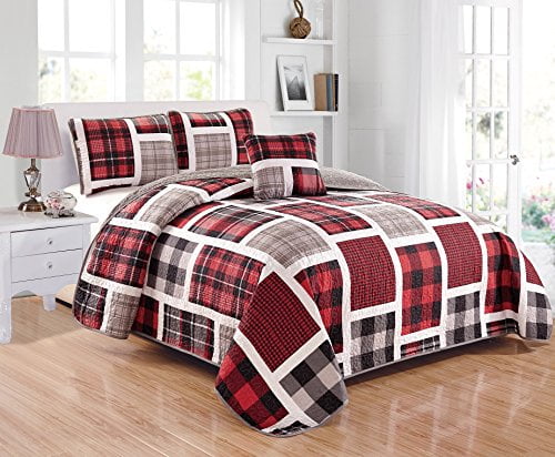 black quilted bedspread