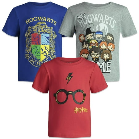 

Harry Potter Toddler Boys 3 Pack Pullover T-Shirts Blue /Grey /Red 4T