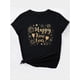 thumbnail image 3 of Playera Deportiva Manga Corta Mujer Dry-FitWomen'S Polyester Crew Neck T-Shirt, Casual Style, Medium Stretch Knit Fabric, with Happy New Year Champagne Graphic, Fireworks and Stars Print, for Spring, 3 of 8