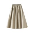 thumbnail image 4 of new retro style mid-length skirt for women spring and autumn high waist A-line long elegant skirt-Gray-One Size, 4 of 7